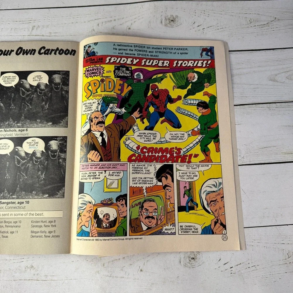 Electric Company Magazine Michael Jackson Spider-Man CTW Vintage 1984 Marvel